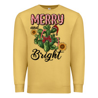 Antique Gold merry and bright with cactus Premium Sweatshirt - RanaPortraitStore