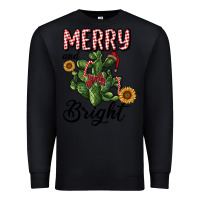 Black merry and bright with cactus Premium Sweatshirt - RanaPortraitStore