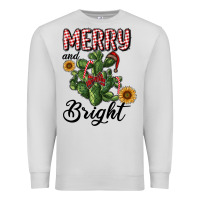 Dove Grey merry and bright with cactus Premium Sweatshirt - RanaPortraitStore