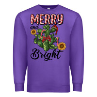 Purple merry and bright with cactus Premium Sweatshirt - RanaPortraitStore