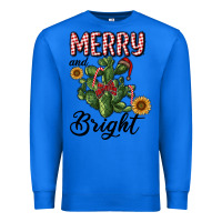 True Royal merry and bright with cactus Premium Sweatshirt - RanaPortraitStore