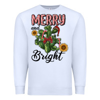 White merry and bright with cactus Premium Sweatshirt - RanaPortraitStore