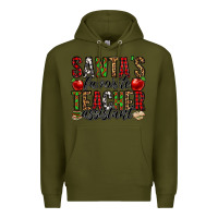 Army Green santa's favorite teacher assistant Premium Hoodie - Jasminsmagicworld