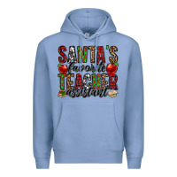 Colony Blue santa's favorite teacher assistant Premium Hoodie - Jasminsmagicworld
