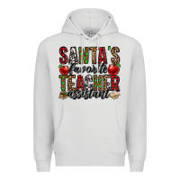 Dove Grey santa's favorite teacher assistant Premium Hoodie - Jasminsmagicworld