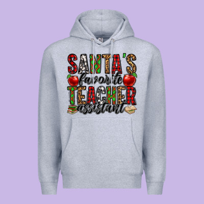 Santa's Favorite Teacher Assistant Premium Hoodie Designed By Jasminsmagicworld
