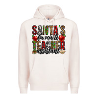 Pale Pink santa's favorite teacher assistant Premium Hoodie - Jasminsmagicworld