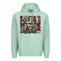 Seafoam santa's favorite teacher assistant Premium Hoodie - Jasminsmagicworld