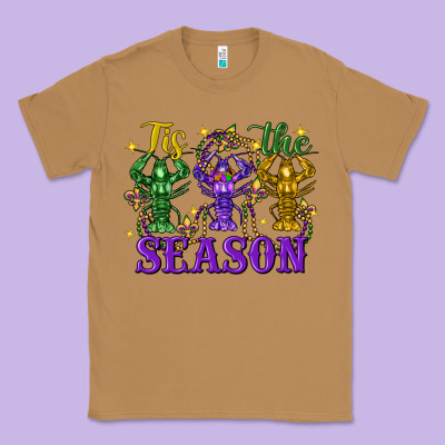 Tis The Season Crawfish Mardi Gras Classic Tee Designed By Fadigitalartstudio