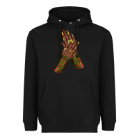 Black juneteenth nail art with afro hand Heavyweight Hoodie - texasbilliewilder