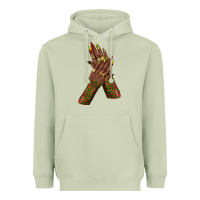 Matcha juneteenth nail art with afro hand Heavyweight Hoodie - texasbilliewilder