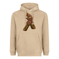 Mushroom juneteenth nail art with afro hand Heavyweight Hoodie - texasbilliewilder