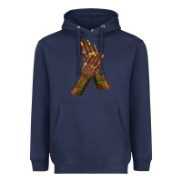 Navy juneteenth nail art with afro hand Heavyweight Hoodie - texasbilliewilder