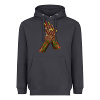 Smoke juneteenth nail art with afro hand Heavyweight Hoodie - texasbilliewilder