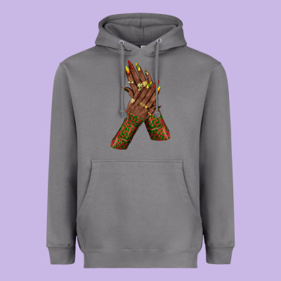 Heavyweight Hoodie juneteenth nail art with afro hand