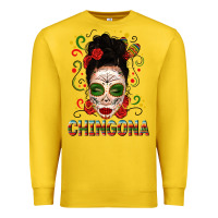 Lemon Mexicana Skull Girl Messy Bun Premium Sweatshirt - texasbilliewilder