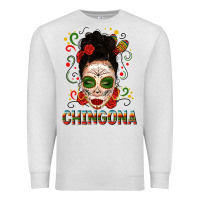Mexicana Skull Girl Messy Bun Premium Sweatshirt | Teevron