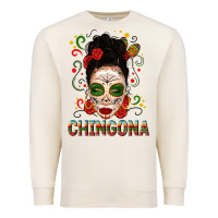 Sandshell Mexicana Skull Girl Messy Bun Premium Sweatshirt - texasbilliewilder