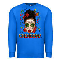 True Royal Mexicana Skull Girl Messy Bun Premium Sweatshirt - texasbilliewilder