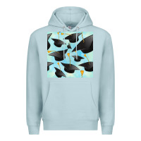 Blue Mist graduation cap seamless pattern Premium Hoodie - BundleAndBundleShop
