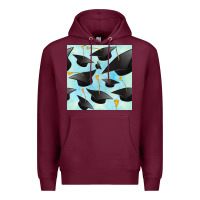 Burgundy graduation cap seamless pattern Premium Hoodie - BundleAndBundleShop