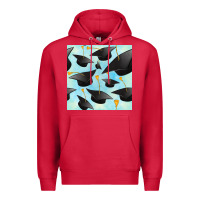 Cardinal graduation cap seamless pattern Premium Hoodie - BundleAndBundleShop