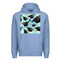 Colony Blue graduation cap seamless pattern Premium Hoodie - BundleAndBundleShop