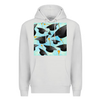 Dove Grey graduation cap seamless pattern Premium Hoodie - BundleAndBundleShop