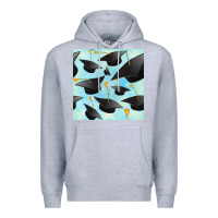 Heather Grey graduation cap seamless pattern Premium Hoodie - BundleAndBundleShop