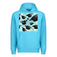 Ocean Blue graduation cap seamless pattern Premium Hoodie - BundleAndBundleShop