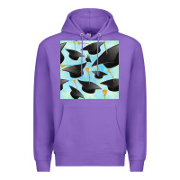 Purple graduation cap seamless pattern Premium Hoodie - BundleAndBundleShop