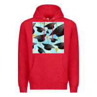 Red graduation cap seamless pattern Premium Hoodie - BundleAndBundleShop
