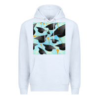 White graduation cap seamless pattern Premium Hoodie - BundleAndBundleShop