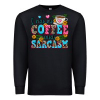 Black i run on coffee and sarcasm Premium Sweatshirt - Zillion Design Studio