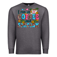Charcoal Heather i run on coffee and sarcasm Premium Sweatshirt - Zillion Design Studio