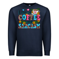 Navy i run on coffee and sarcasm Premium Sweatshirt - Zillion Design Studio