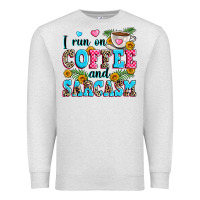 Oatmeal Heather i run on coffee and sarcasm Premium Sweatshirt - Zillion Design Studio