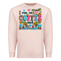 Pale Pink i run on coffee and sarcasm Premium Sweatshirt - Zillion Design Studio