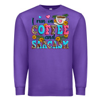 Purple i run on coffee and sarcasm Premium Sweatshirt - Zillion Design Studio
