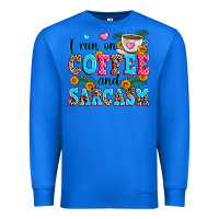 True Royal i run on coffee and sarcasm Premium Sweatshirt - Zillion Design Studio