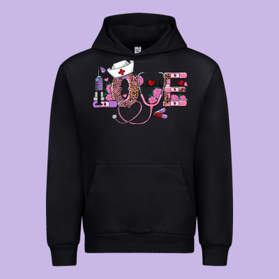 Valentine's Day Nurse Love Urban Hoodie Designed By Adodesignshop