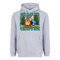Heather Grey life is better around the campfire Heavyweight Hoodie - Zillion Design Studio