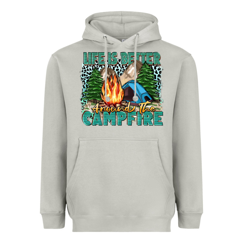 Life Is Better Around The Campfire Heavyweight Hoodie by Zillion Design Studio | Teevron