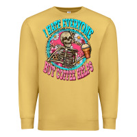Antique Gold i hate everyone but coffee helps Premium Sweatshirt - Zillion Design Studio