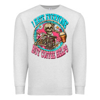 Oatmeal Heather i hate everyone but coffee helps Premium Sweatshirt - Zillion Design Studio