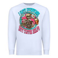 White i hate everyone but coffee helps Premium Sweatshirt - Zillion Design Studio