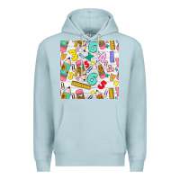Blue Mist back to school seamless pattern Premium Hoodie - BundleAndBundleShop