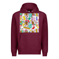 Burgundy back to school seamless pattern Premium Hoodie - BundleAndBundleShop