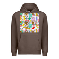 Coffee back to school seamless pattern Premium Hoodie - BundleAndBundleShop