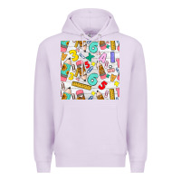 Lilac back to school seamless pattern Premium Hoodie - BundleAndBundleShop